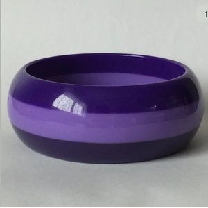 Faux laminate 3 purple stripe chunky lucite bangle
